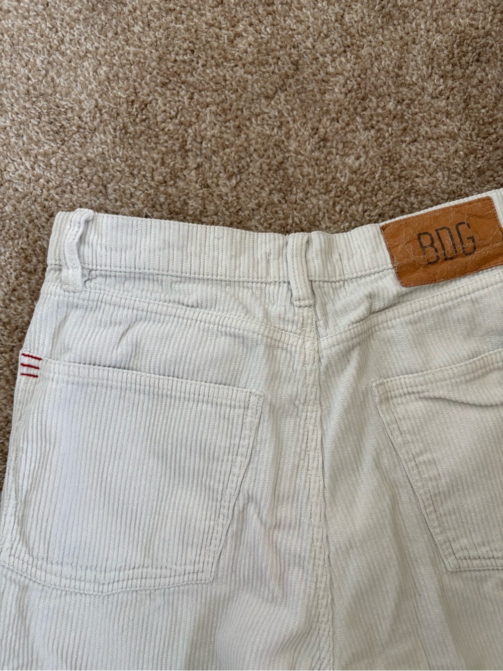 BDG Off-White Corduroy High-Rise Pants - Picture 8 of 9